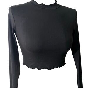 Forever 21 Mock Neck Long Sleeve Crop Top